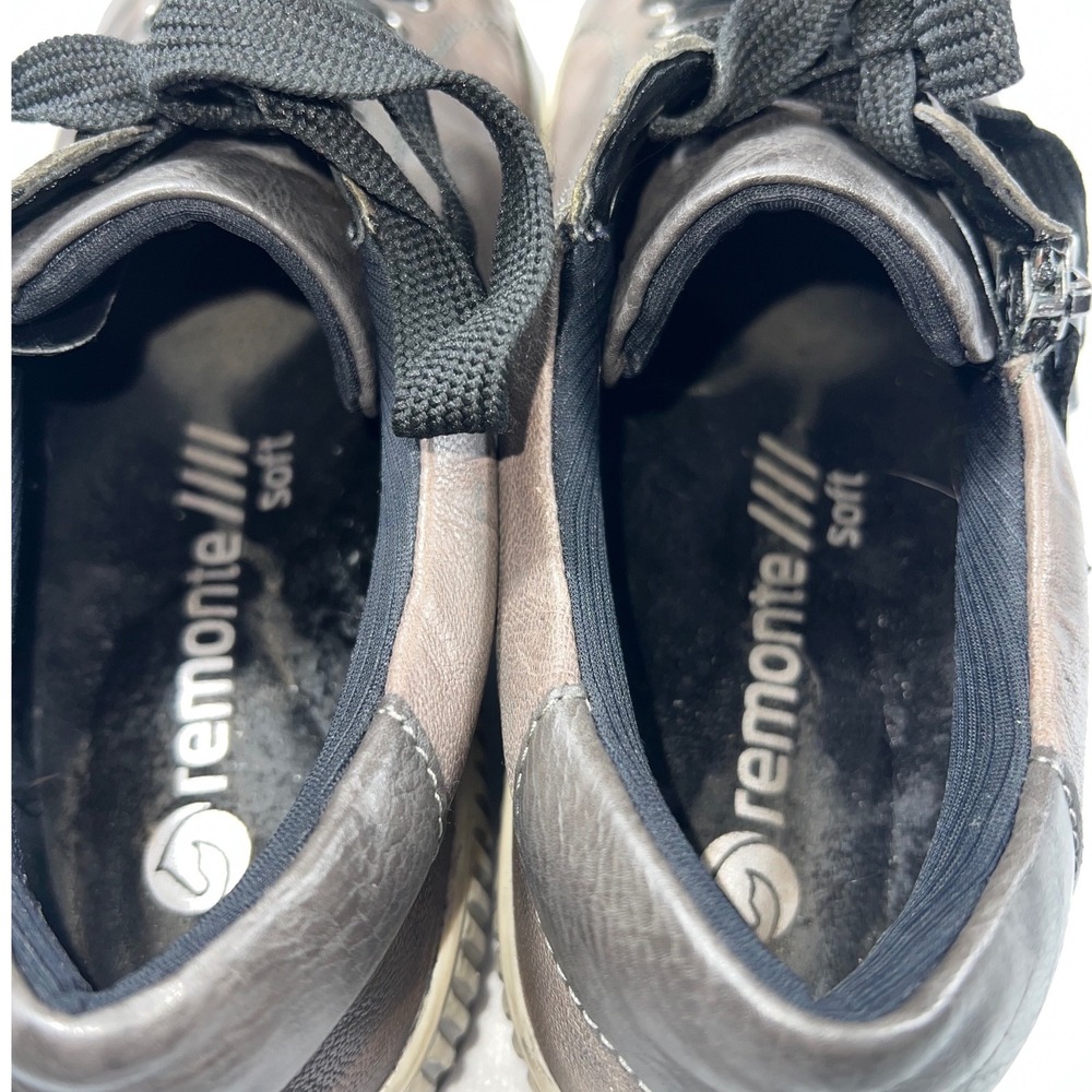 Remonte Maditta D0700 Leather Sneakers 40 Metallic Gray Brown Comfort Walking - Picture 7 of 10